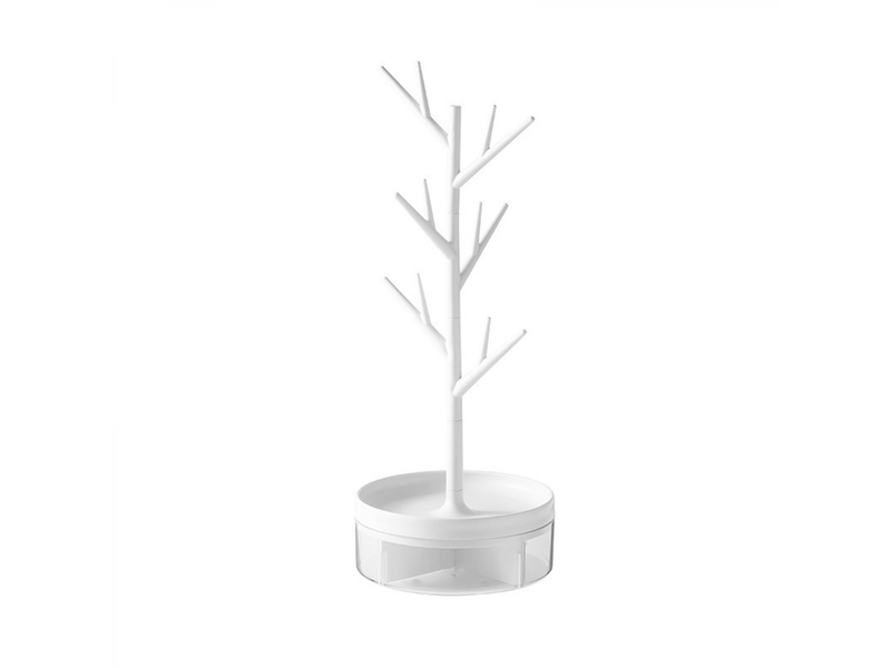  Organisateur de bijoux en forme d'arbre, présentoir à bijoux blanc, porte bijoux femme, présentoir à bijoux avec plateau rotatif  - Conforama A