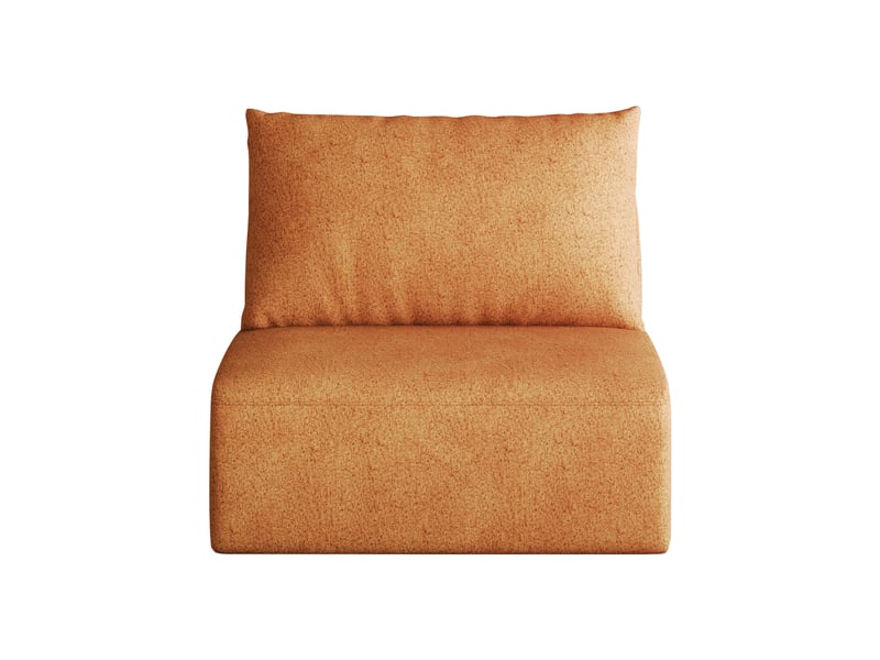 Fauteuil 1 place orange en tissu chenille doux avec mousse haute résilience, design moderne sans montage requis pour salon, 70x90x85cm - Conforama R