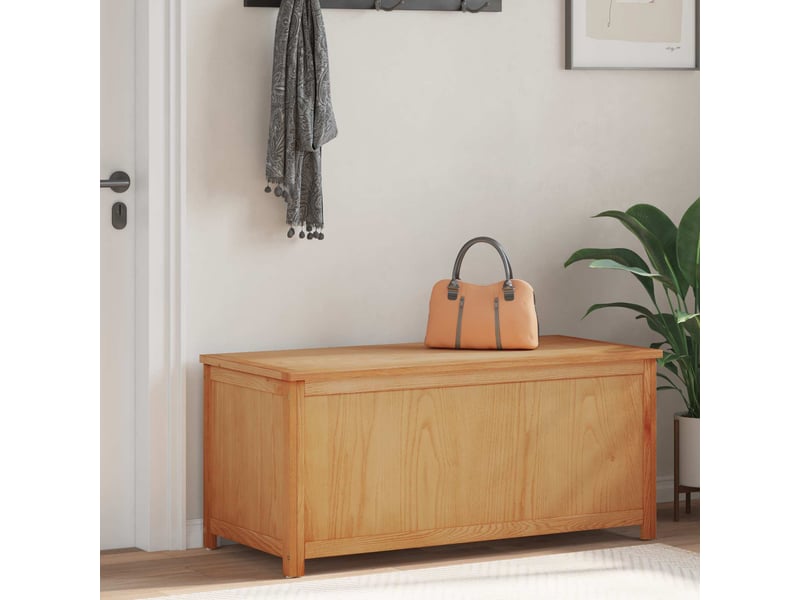  Boîte de rangement, coffre de rangement 110x45x45 cm bois de chêne massif  - Conforama B