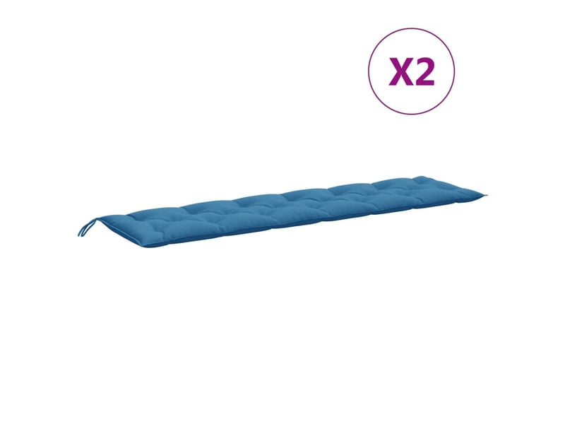  Lot de 2 coussins de banc de jardin, coussins d'assise bleu mélangé tissu cf58646  - Conforama D