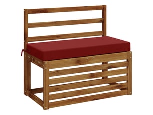Lot de 2 coussins de banc, coussins d'assise soest 100 % polyester bordeaux cf57159