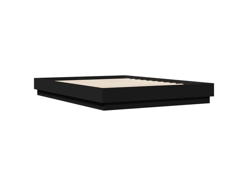  Lit double- lit adulte -  cadre de lit avec led sans matelas noir 150x200 cm  - Conforama B