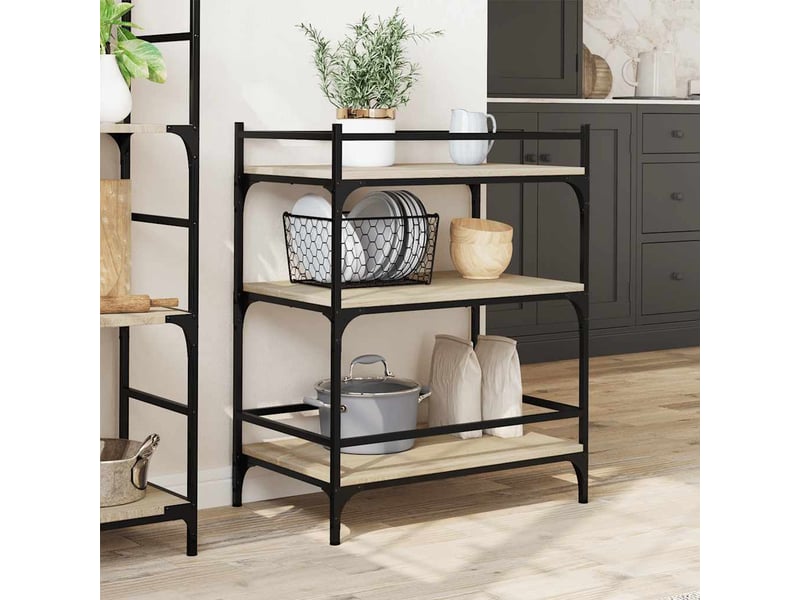  Desserte de cuisine, chariot de rangement chêne sonoma 65x40x86,5 cm bois d'ingénierie  - Conforama D