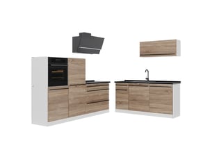 Vicco cuisine, sonomablanc, 220cm plan de travail anthracite