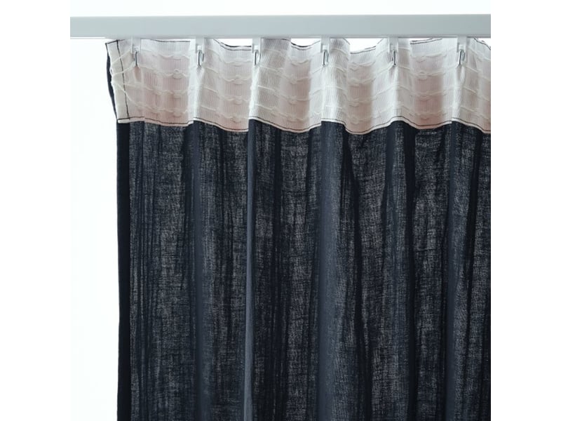  Rideau galon fronceur 140x240 cm gaze de coton minuit PD21497 - Conforama B