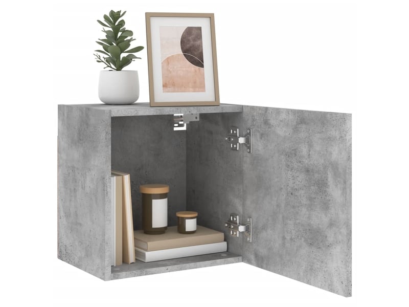 Meuble tv - banc tv - meuble de rangement mural gris béton 40,5x30x40 cm bois d'ingénierie  - Conforama E