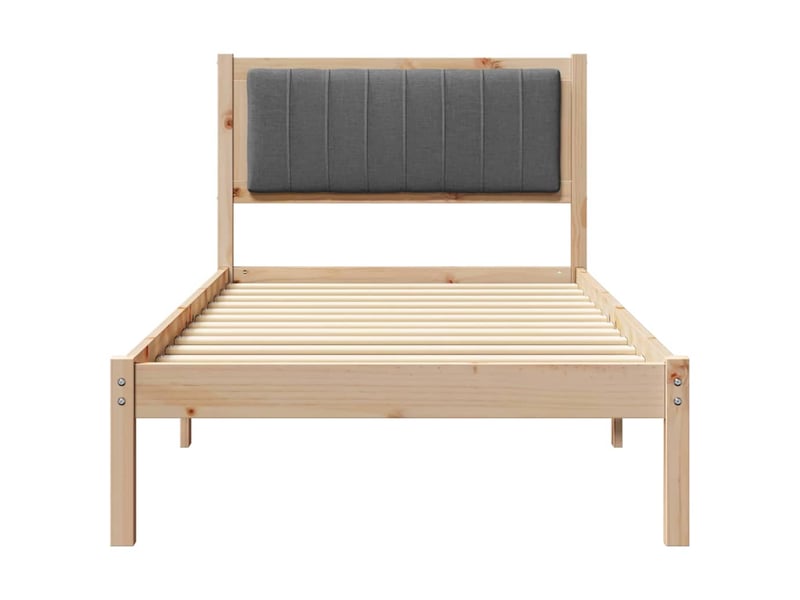 Lit simple- lit adulte - cadre de lit avec tête de lit rembourrée gris foncé 90 x 190 cm - Conforama D