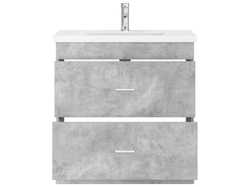 Ensemble de mobilier de salle de bain gris béton shl1572 - Conforama C