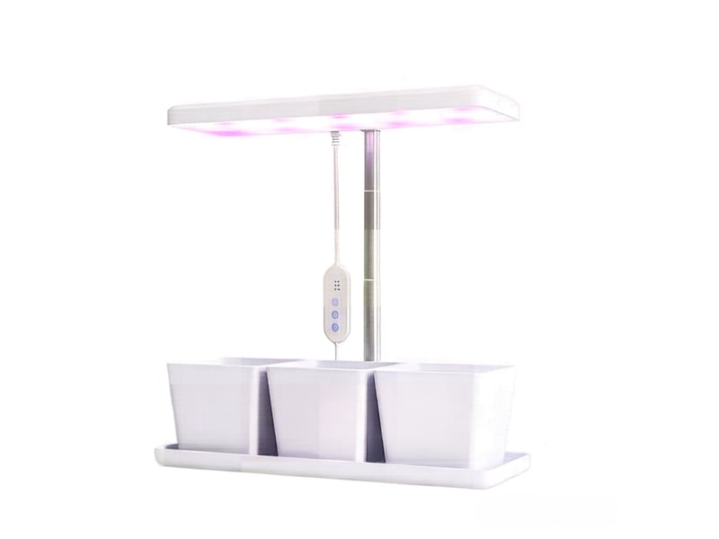  Lampe led de croissance 10 w à spectre complet avec 3 pots de culture blancs  - Conforama A