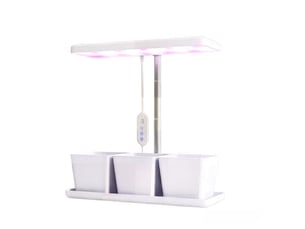 Lampe led de croissance 10 w à spectre complet avec 3 pots de culture blancs