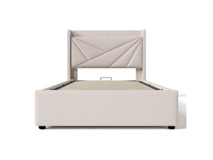 Lit coffre 90x200 cm DZMDIP   coloris beige