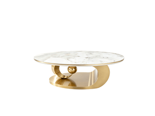 Table basse ovale coloris bicolore REDOM  - 67 cmx120 cm