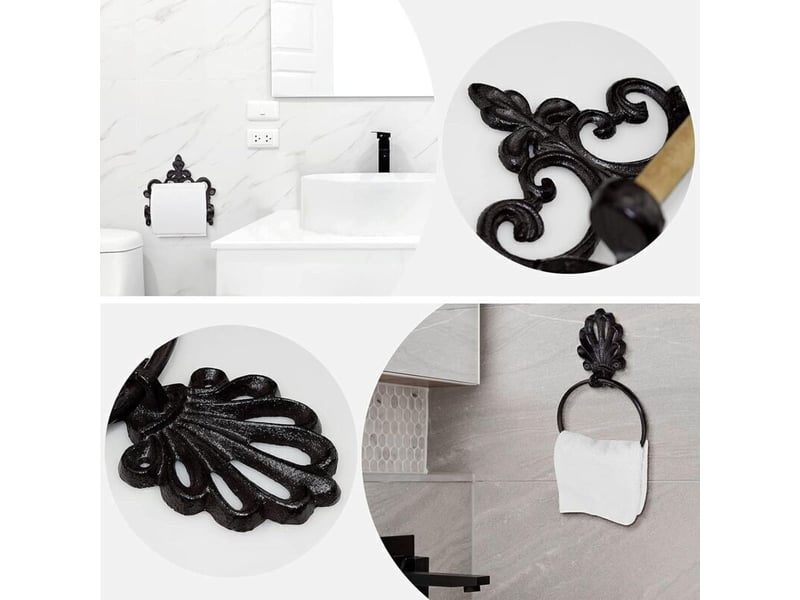  Enowelir support mural industriel en fonte pour rouleau de papier toilette suspendu  - Conforama C