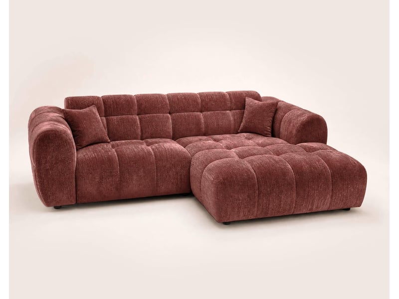Mini ray - canapé d'angle droit 4 places en tissu texturé - best mobilier - cherry MINI RAY - Conforama E