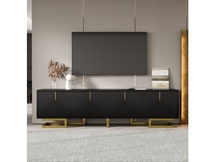 Meuble tv coloris noir 160 cm MEUBLIV