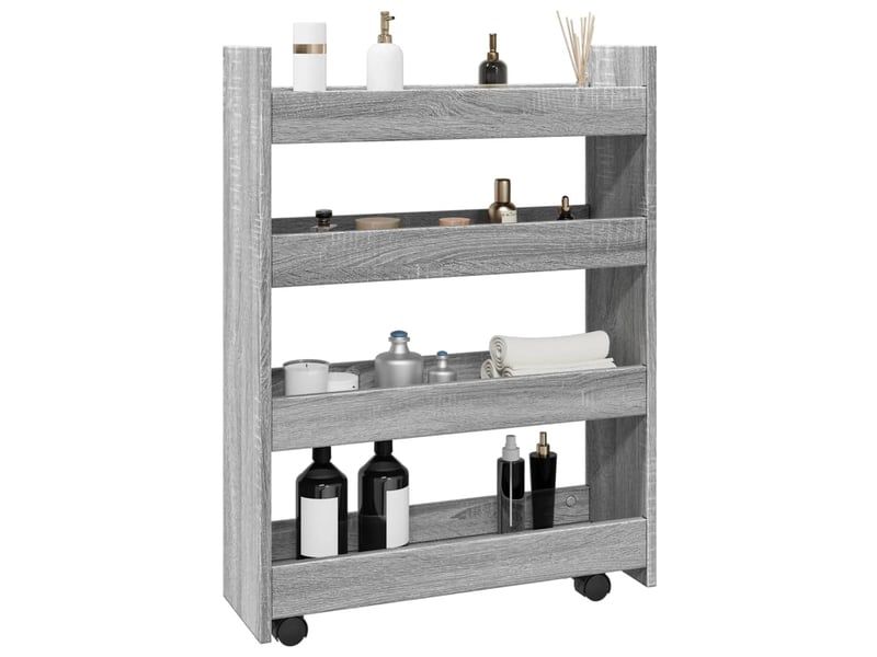 Chariot de rangement étroit pour bureau 4 niveaux sonoma gris  - Conforama B