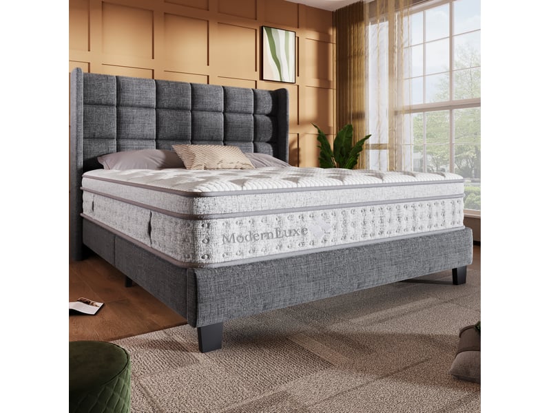  Matelas hybride 140 x 190 cm h3, 25 cm, 7 zones à ressorts ensachés et mousse froide, blanc, respirant  - Conforama B