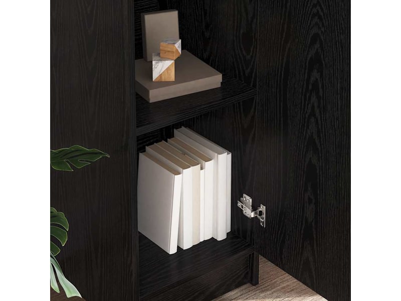  Buffet - haut armoire chêne noir 35 x 39 x 168 cm  - Conforama D