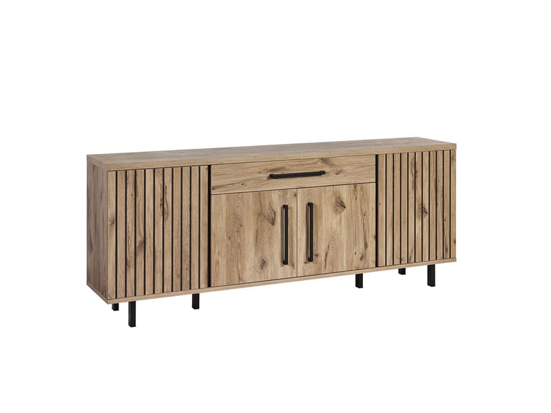  Buffet 4 portes 1 tiroir aspect bois canyon décor tasseaux - barton BARTON - Conforama A