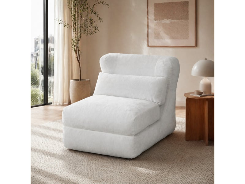  Fauteuil convertible 90x118x86 cm forme unique blanc  - Conforama B