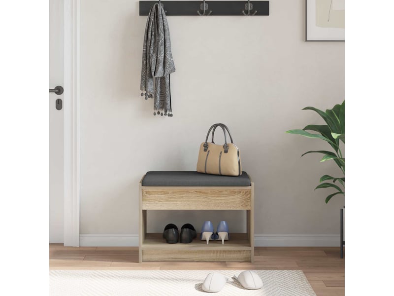 Banc d'entrée, banc interieur chêne sonoma 63x38x45 cm - Conforama D