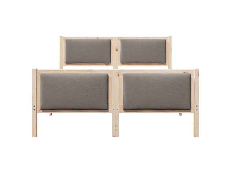Lit double- lit adulte - cadre de lit avec tête de lit taupe 150 x 200 cm tissu - Conforama D