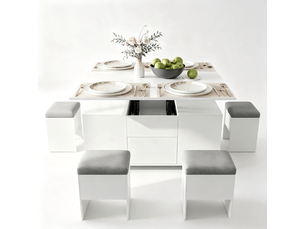 Table basse rectangulaire coloris blanc <strong>VOXON</strong> <strong></strong> - 54 cmx105 cm