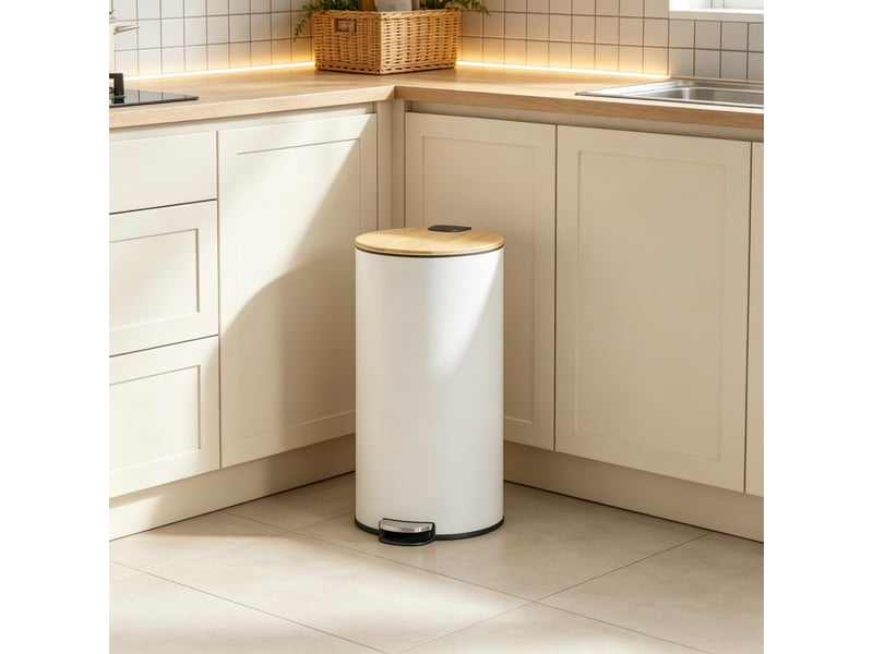 Poubelle de cuisine 30 l à pédale, bac intérieur amovible, couvercle soft-close - Conforama B