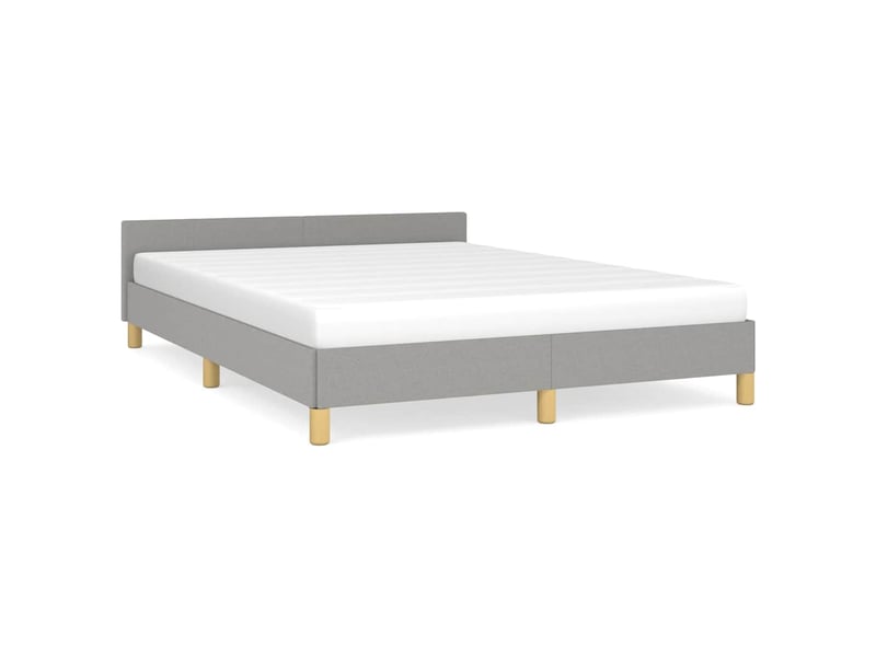  Lit double- lit adulte -  cadre de lit sans matelas gris clair 140x190 cm tissu  - Conforama A