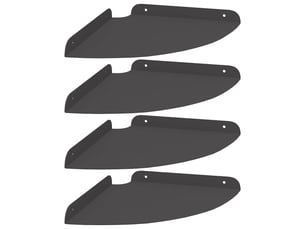 Lot de 4 étagères flottantes d'angle, étagères murales noir 24 x 24 x 2 cm cf41673