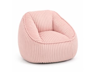 Fauteuil fixe MIVRAY Velours côtelé rose