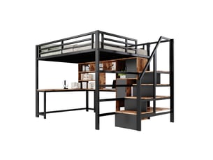 Lit mezzanine 140x200 cm <strong></strong>  <strong></strong> coloris noir