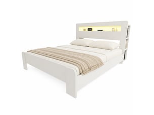 Lit avec rangement 180x200 cm    coloris blanc