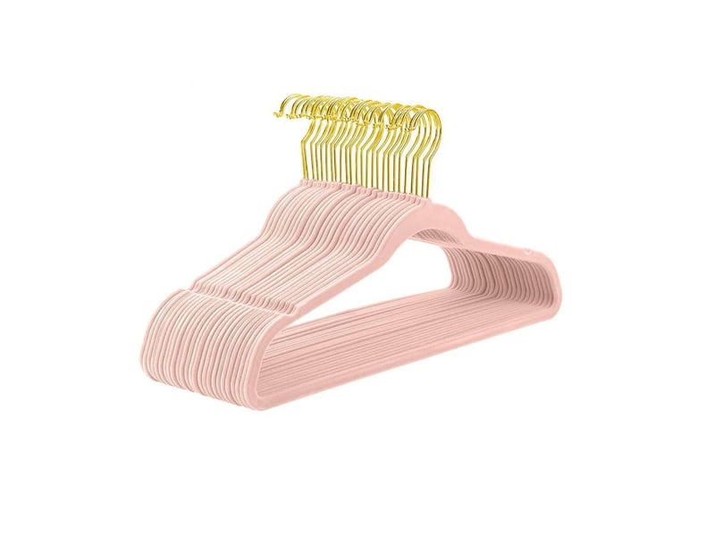  Lot de 10 cintres avec crochets pivotants à 360° couleur or rose  - Conforama A