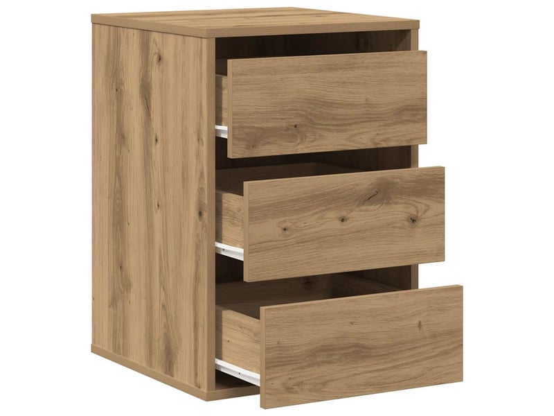 Commode chambre adulte, commode d'angle chêne artisanal 40x41x58 cm bois d'ingénierie  - Conforama E