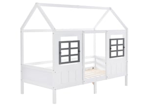 Lit cabane 90x200 cm SOGEU coloris blanc