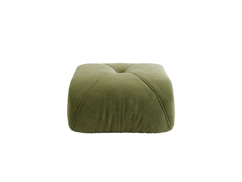 Canapé pouf 78x76 cm - pouf rembourré - assise profonde - base antidérapante - chenille - vert - Conforama A