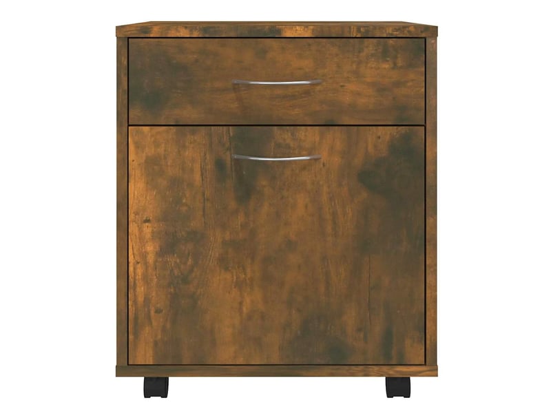  Armoire de rangement roulante chêne fumé 45x38x54 cm bois d'ingénierie  - Conforama E