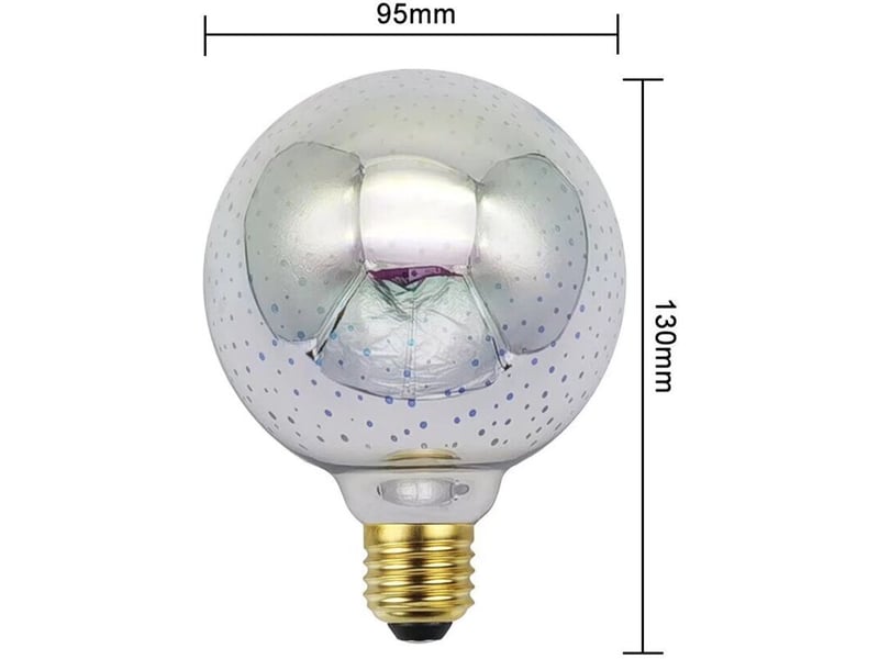  Edison ampoule 3d feu d'artifice led ampoule 4w 220-240v e27 spécialité ampoule décorative (g95)  - Conforama E