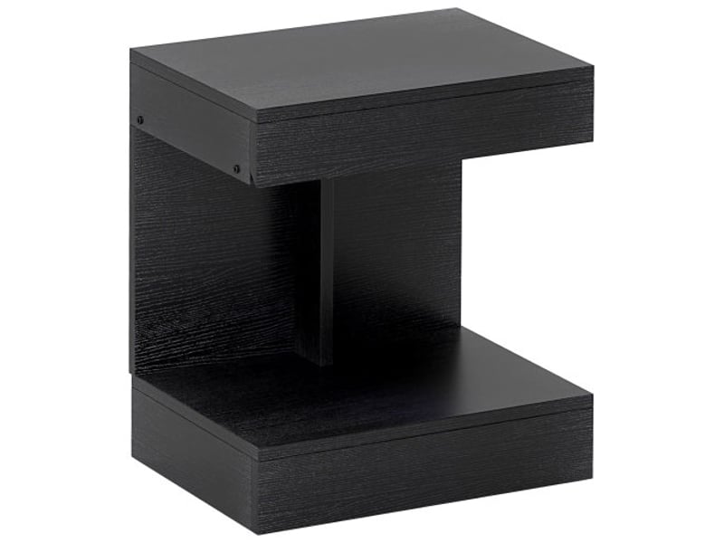 Table de nuit avec tiroirs et étagère, table d’appoint pour chambre et salon, noir – 40 x 30 x 46 cm  - Conforama W