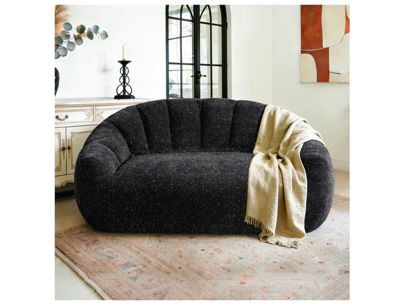 Fauteuil poire patte d’ours ciel étoilé 140x98x61 cm avec accoudoirs noir  - Conforama B