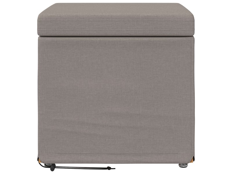  Tabouret bas, ottoman taupe 41x41x40 cm tissu et bois stratifié  - Conforama D