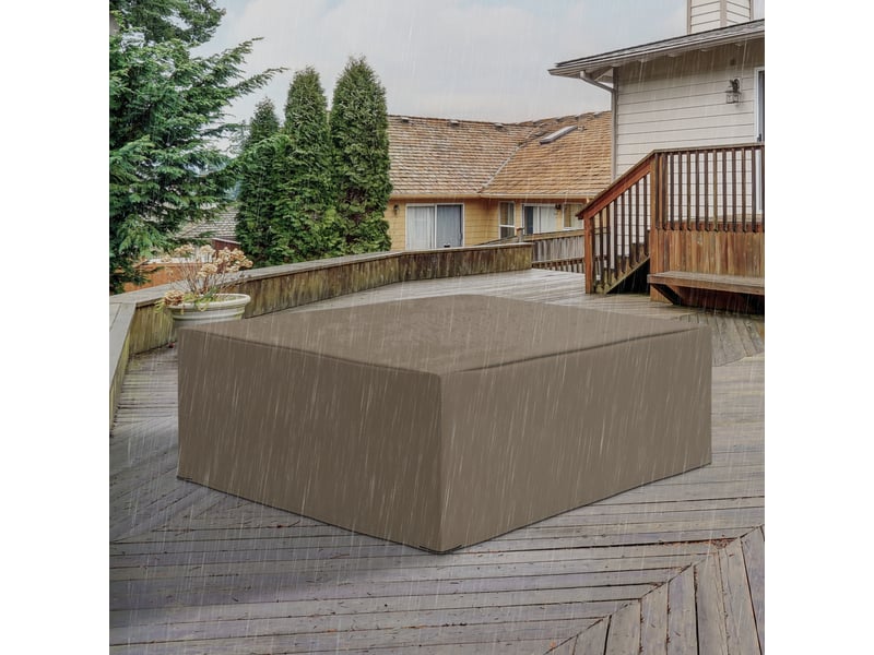  Housse de protection pour mobilier de jardin, résistante à l'hiver et imperméable, en bâche oxford, 275 x 205 x 90 cm, beige  - Conforama D