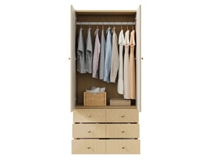 Armoire WISHDOR coloris bois clair largeur 90 cm