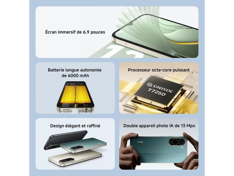  Smartphone poco c81 pro 6.9 amoled 120hz 4g 6000mah 4+128go 421705_AADDE58900_6_DROPFR - Conforama C