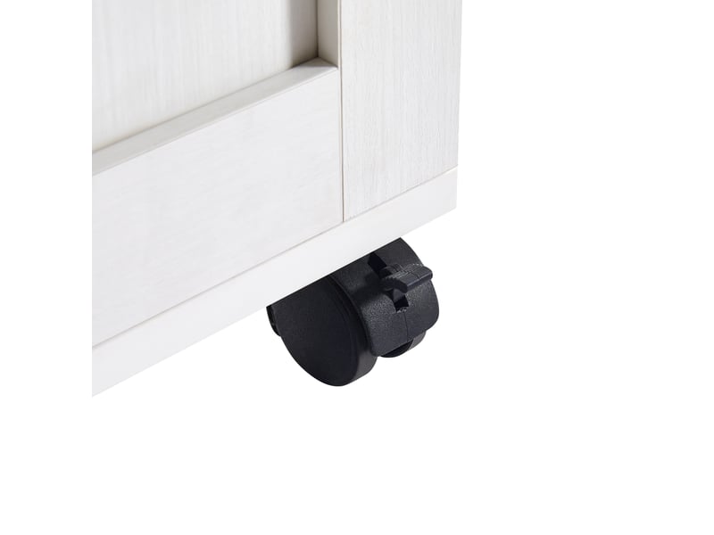  Desserte de cuisine extensible 117-180 x 50 x 94,6 cm blanche en mdf, 6 compartiments réglables  - Conforama E