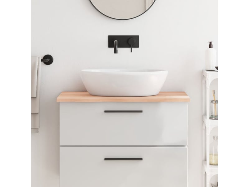  Comptoir de salle de bain, plan de travail 80x60x2 cm bois massif non traité cf65775  - Conforama B