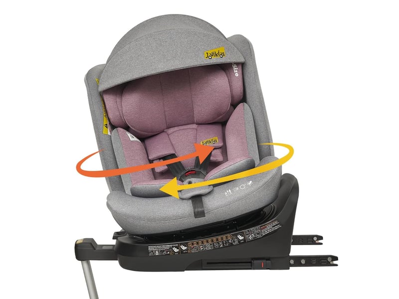  Siège auto enfant pivotant 360 degrés 40 à 150 cm rose et gris, tissu et polypropylène avec isofix  - Conforama A