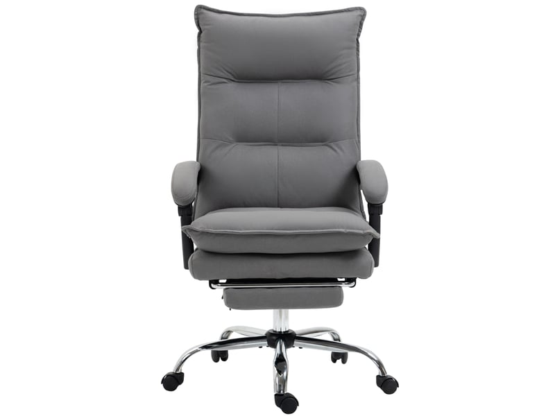  Fauteuil de bureau avec fonction massage, fonction chauffante, télécommande, repose-pieds extensible, inclinable, gris  - Conforama B