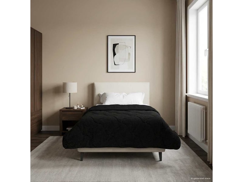  Couette - duvet d'été 135 x 200 cm été noir respirant  - Conforama D